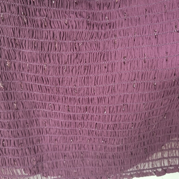 Express women's plum chiffon blouse with smocked elastic waistline size medium - Picture 5 of 10